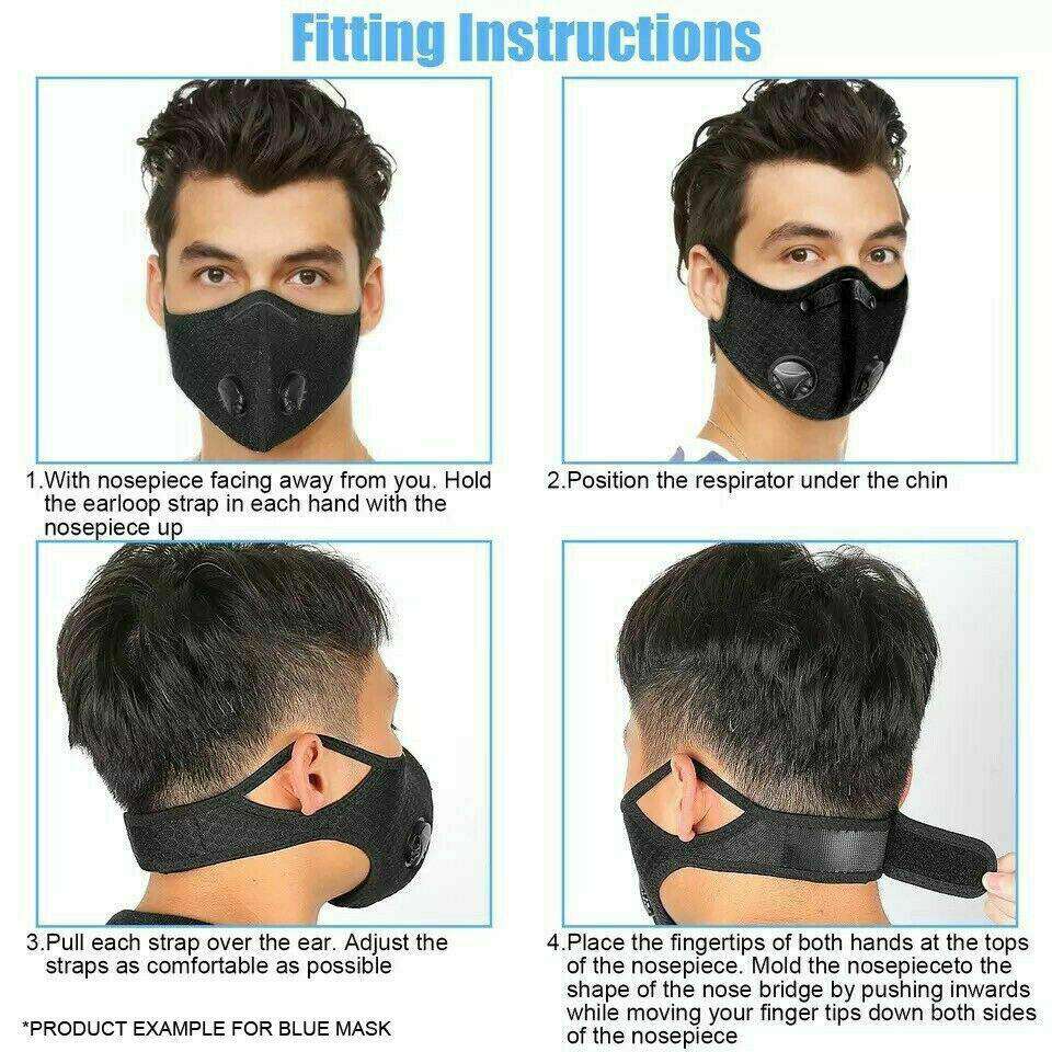 FuturePPE Mesh Sports Mask with 5-Layer Carbon Activated Filter-FuturePPE-Black-Brookwood Medical