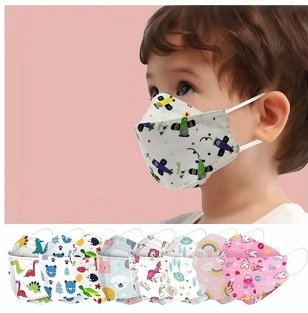 Kids KF94 Face Masks-Brookwood Medical-Pink Rainbow-10 Masks-Brookwood Medical
