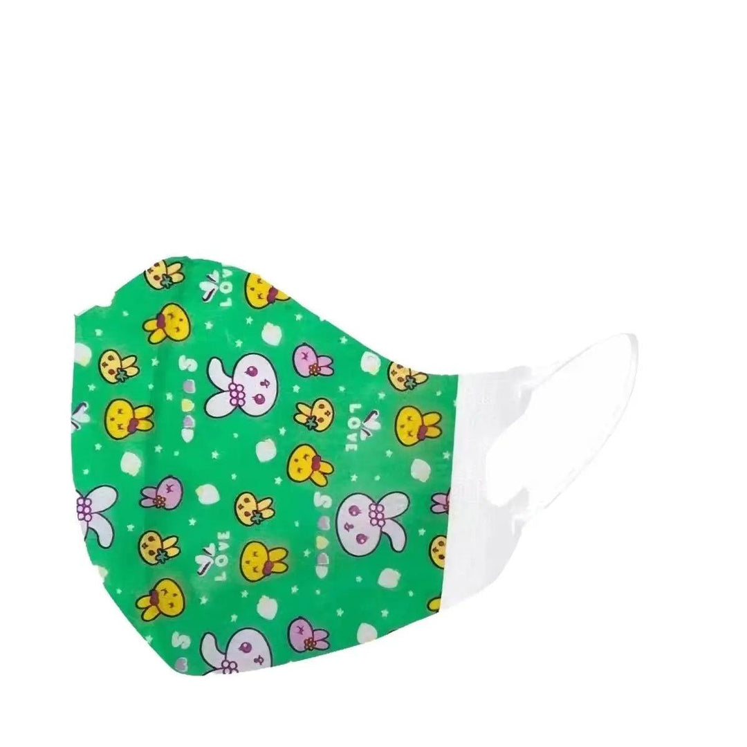 Toddlers Infant Disposable Face Masks-Brookwood Medical-Green Rabbit-10 Masks-Brookwood Medical
