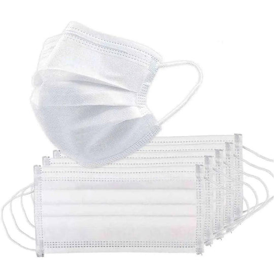 3PLY Face Mask, Disposable Mask, 3 PLY-Brookwood Medical-White-50 Masks-Brookwood Medical
