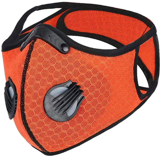 Kids Mesh Sports Mask with 5-Layer Carbon Activated Filter Orange Brookwood Medical