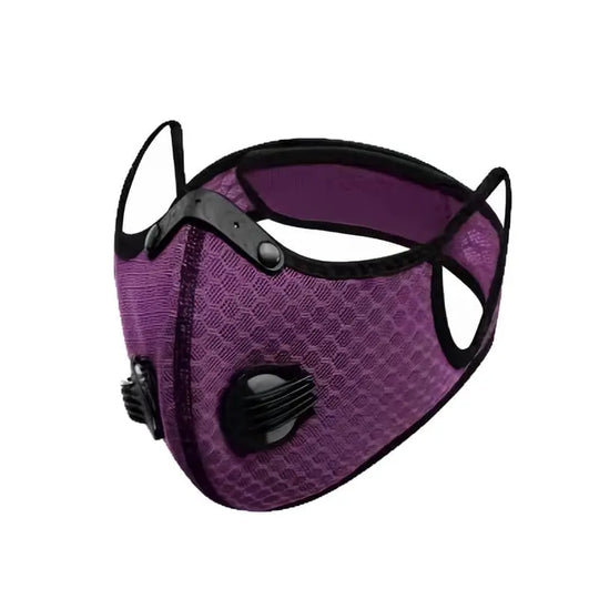 Kids Mesh Sports Mask with 5-Layer Carbon Activated Filter Purple Brookwood Medical